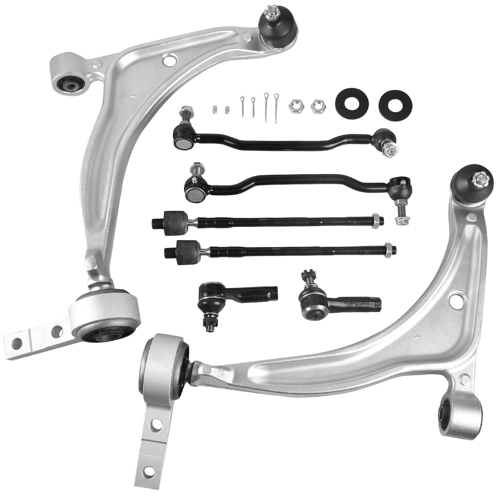 YITAMOTOR 8-Piece Front Lower Control Arm Kit for 2002-2006 Nissan Altima & 2004-2008 Nissan Maxima - Includes Ball Joints, Sway Bar Links, Inner/Outer Tie Rod Ends - Perfect for Suspension Repair & Maintenance