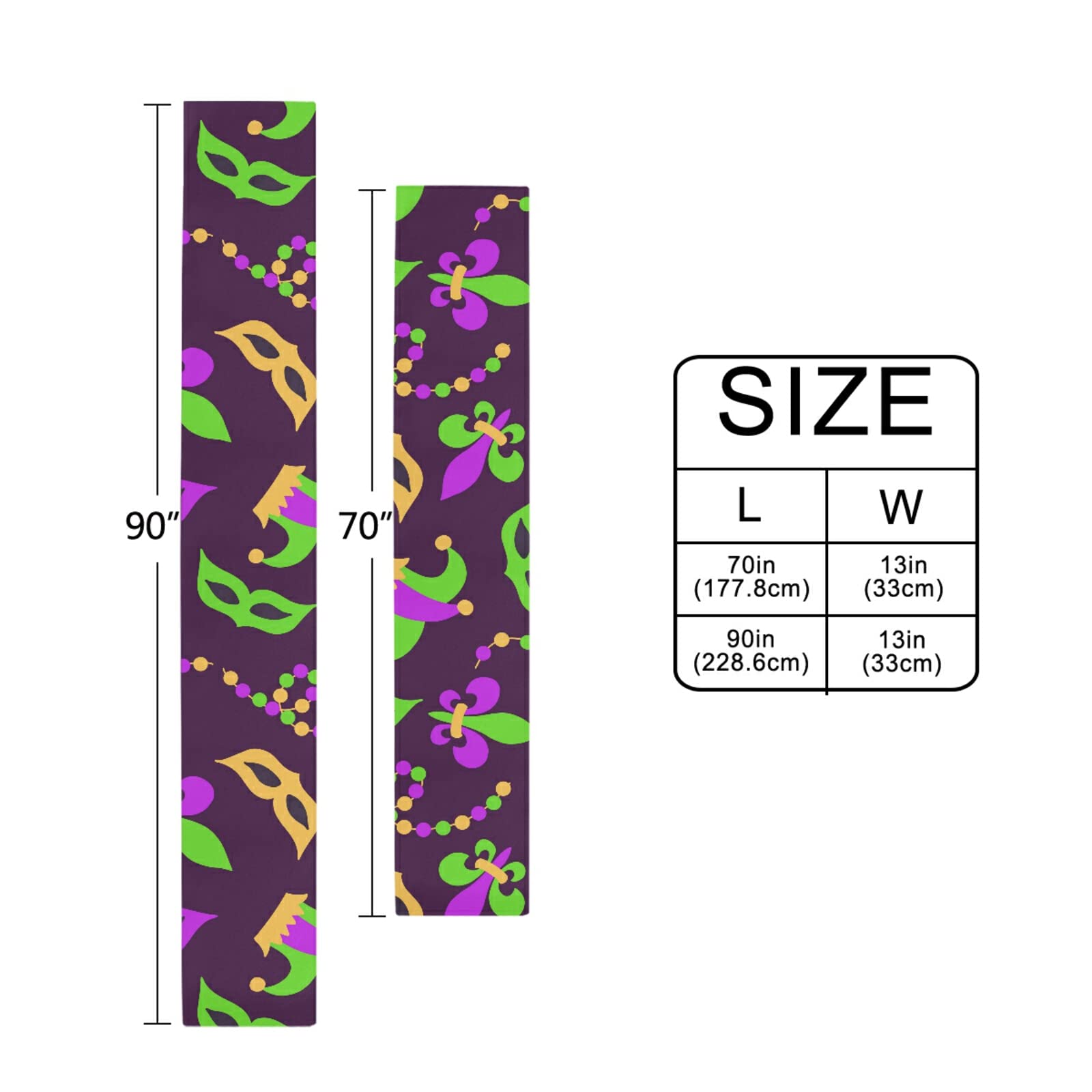 Emelivor 108-inch Mardi Gras Hats & Lilies Table Runner - Elegant Dining Table Decor for Christmas, Fall, Farmhouse Kitchen | Perfect for Holiday Parties, Buffets & Dining Room Centerpieces