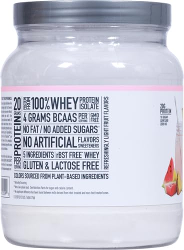 Isopure Clear Whey Isolate Protein Powder - Lactose Free, Gluten Free, Naturally Flavored Tropical Punch - 20g Protein per Serving (14.1 Oz, 16 Servings) | Post-Workout Recovery & Healthy Lifestyle Supplement