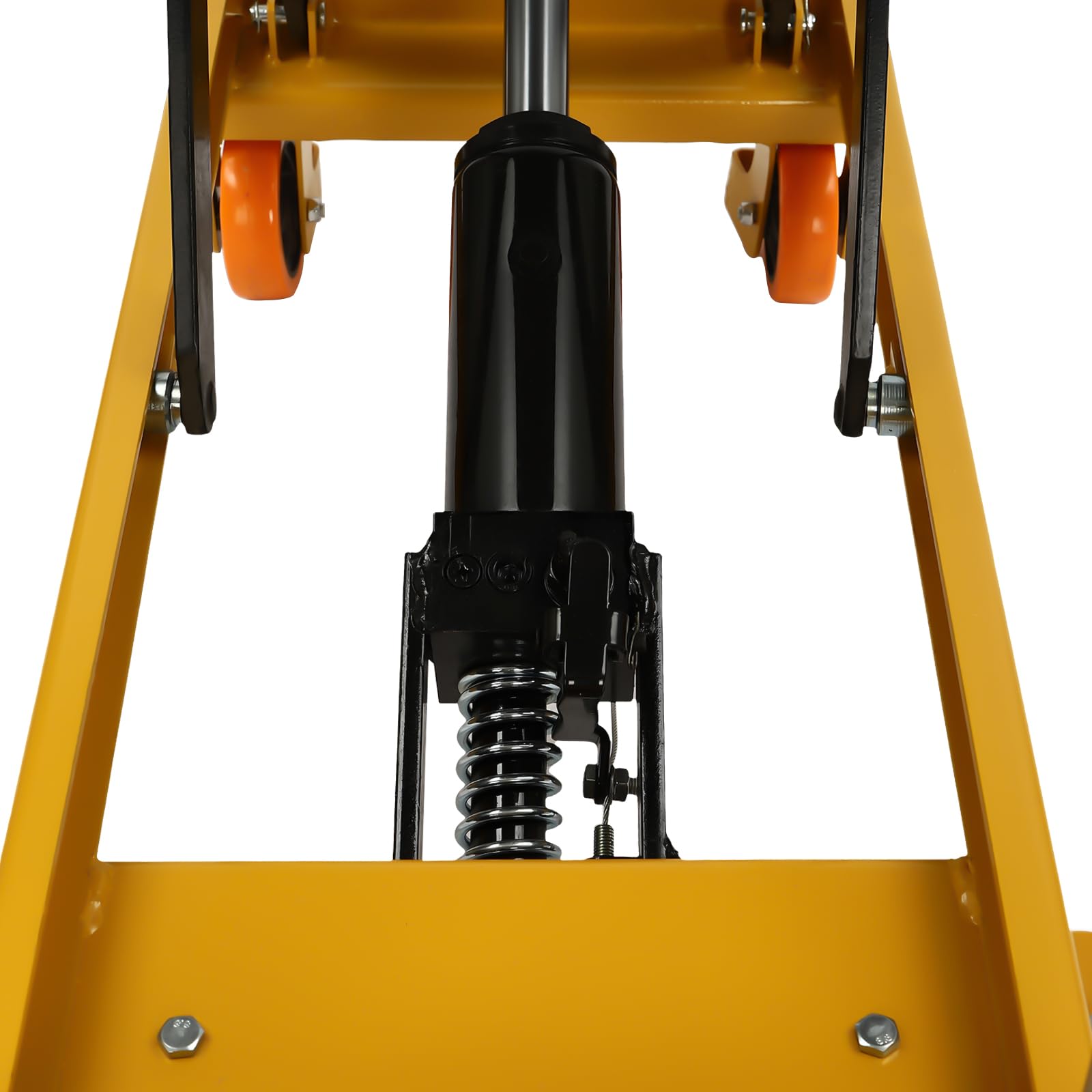 Manual Hydraulic Scissor Lift Table Cart with Locking Wheels - 500lbs Capacity, 28.5