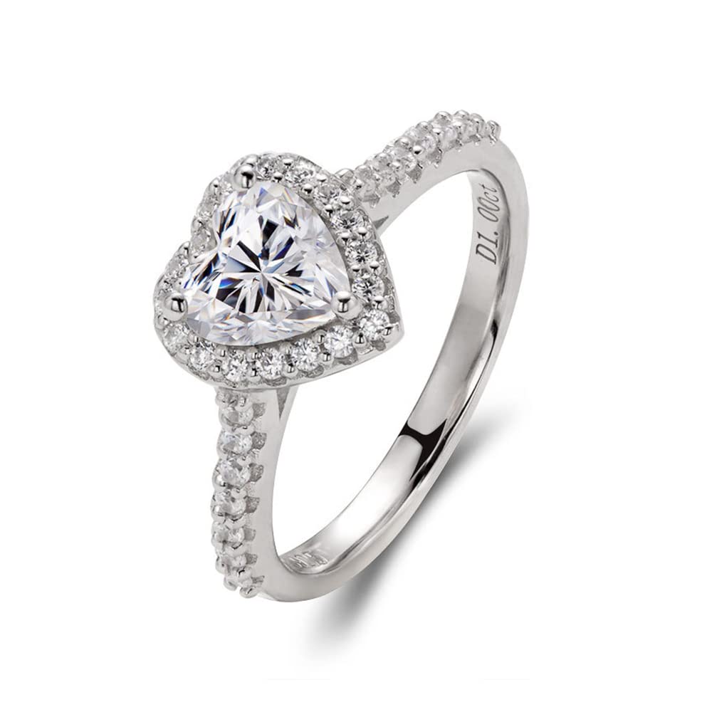 1.5ct Moissanite Engagement Ring for Women - Triangle & Heart Cut Wedding Band, Size 6-9 | Elegant Bridal Jewelry, Anniversary Gift, Promise Ring for Her