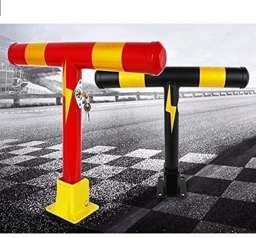 Heavy Duty Parking Lock - Vehicle Parking Barrier Bollard, T-Shaped Parking Pile with Thick Spacer Block, Durable Private Parking Pillar (Black) - Perfect for Driveways, Garages & Commercial Parking Lots