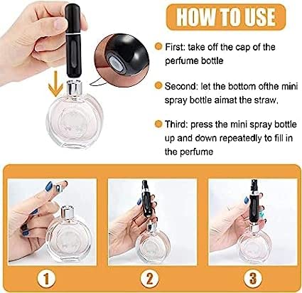 Drawbridge Eagle Enterprise Portable Mini Refillable Perfume Atomizer - 5ml Travel Size Spray Bottle for Perfume & Essential Oils - Leak Proof Scent Pump Case for Purse, Gym Bag & Travel Accessories