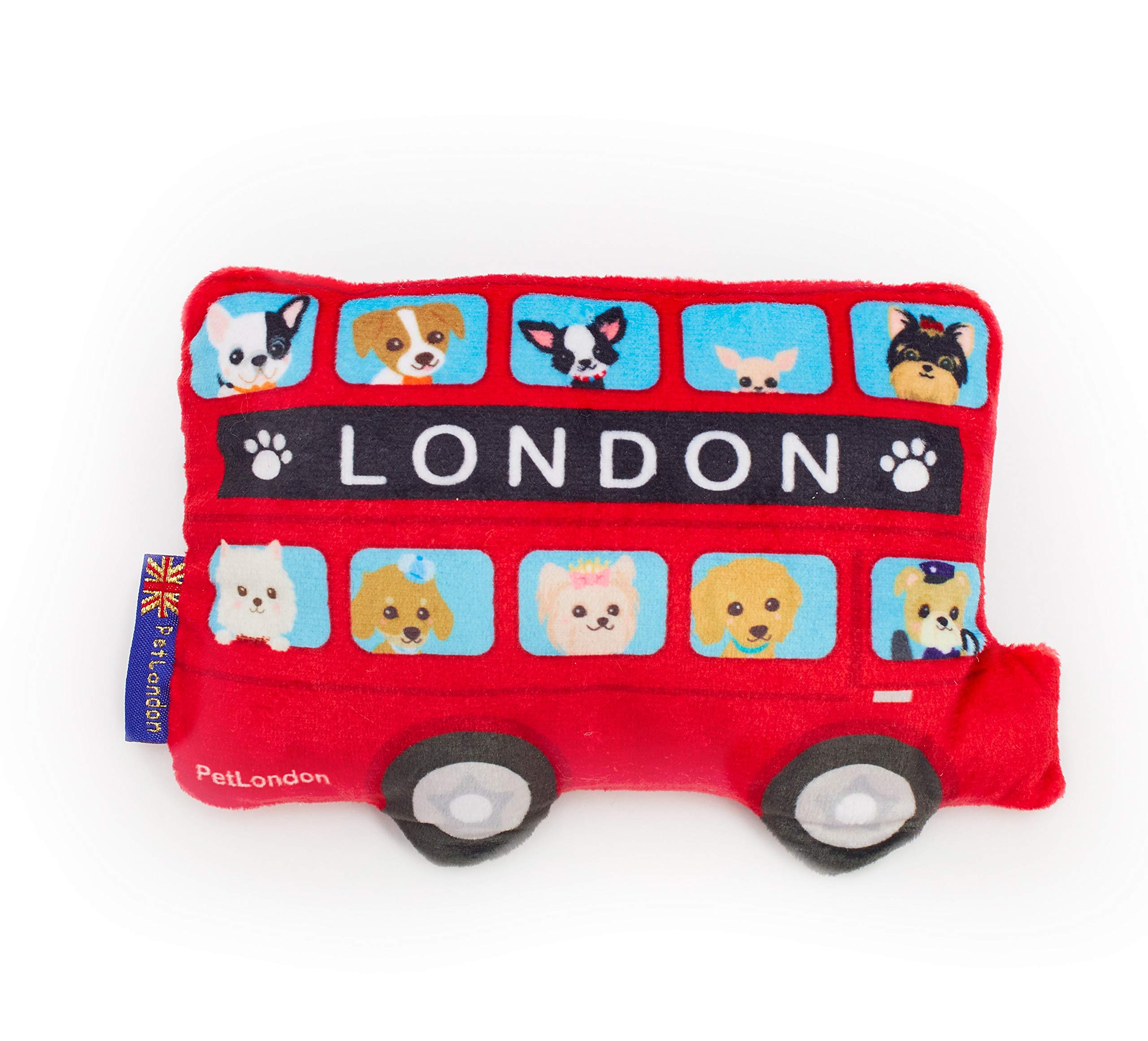 London Red Bus Dog Toy - Soft Plush British Routemaster Pet Toy (7 Inch) - Cute & Durable Chew Toy for Small & Medium Dogs - Perfect for Playtime, Training & Travel