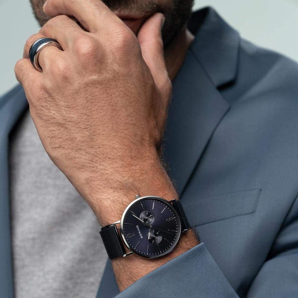 BERING 14240-303 Classic Men's Watch - Stainless Steel Analog Wristwatch with Date Window, Water Resistant for Business, Casual & Outdoor Activities