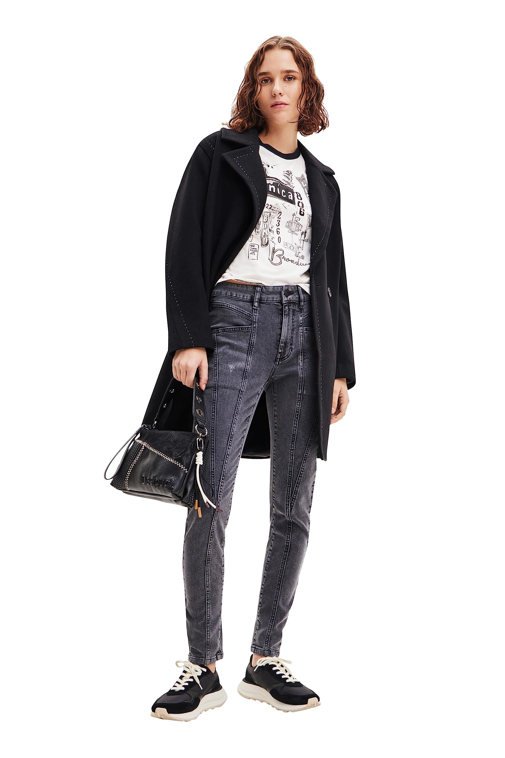 Desigual Women's Denim Long Pants - High Waist Stretch Jeans for Casual & Office Wear | Comfortable & Stylish Everyday Trousers