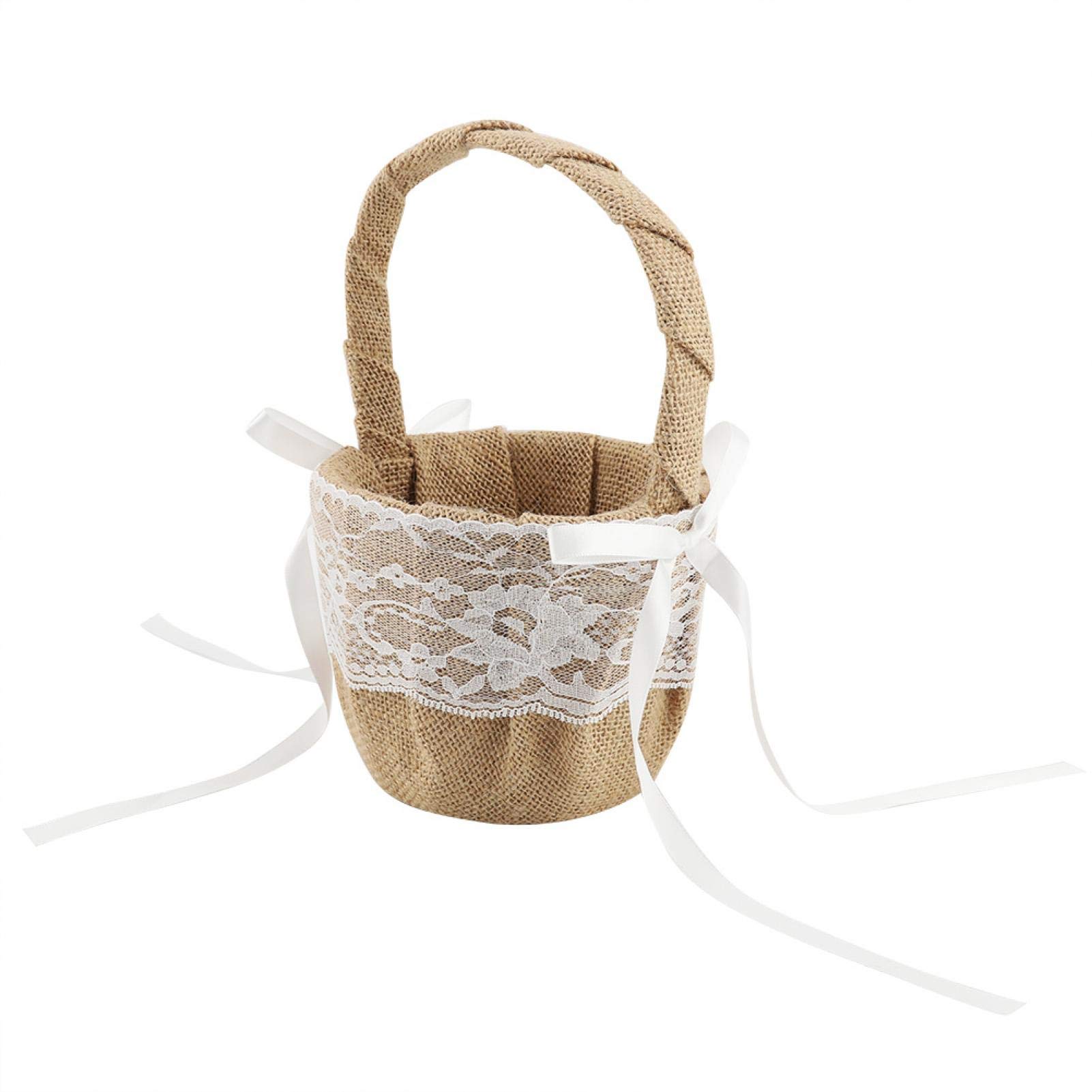 Elegant Flower Basket for Weddings & Events - Romantic Flower Girl Basket with Handle for Gift Storage - Perfect for Bridal Showers, Baby Showers & Party Decorations