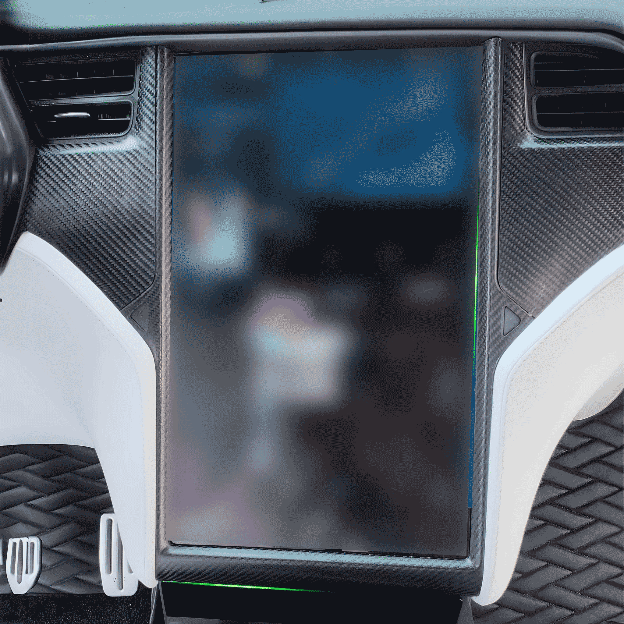 Premium Carbon Fiber Touchscreen Frame Trim for Tesla Model S (2014-2020) & Model X (2014-2021) – Easy Installation Interior Upgrade Kit | Luxury Dashboard Accessory for Tesla Owners | Perfect for Daily Driving & Car Shows