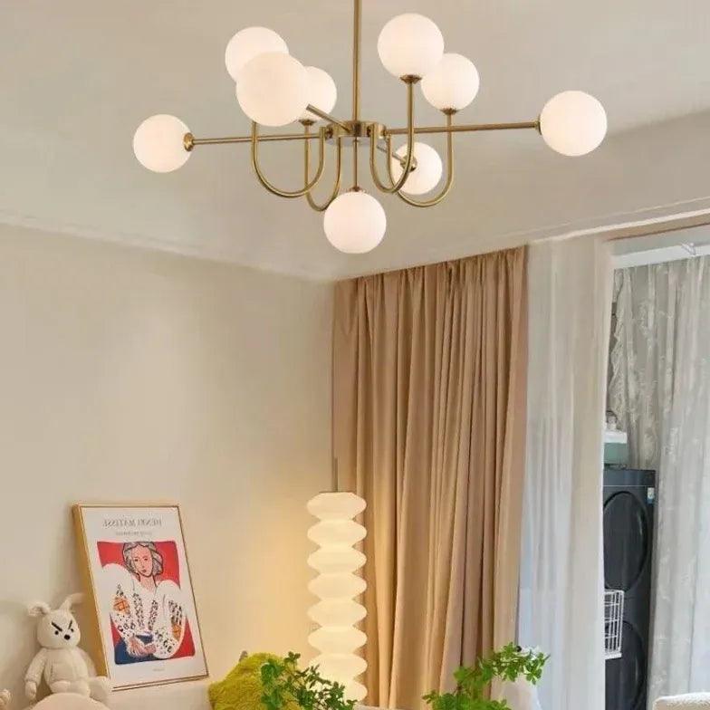 Modern White Asymmetric Chandelier for Living Room - Elegant Ceiling Light Fixture for Dining Room, Bedroom & Home Decor