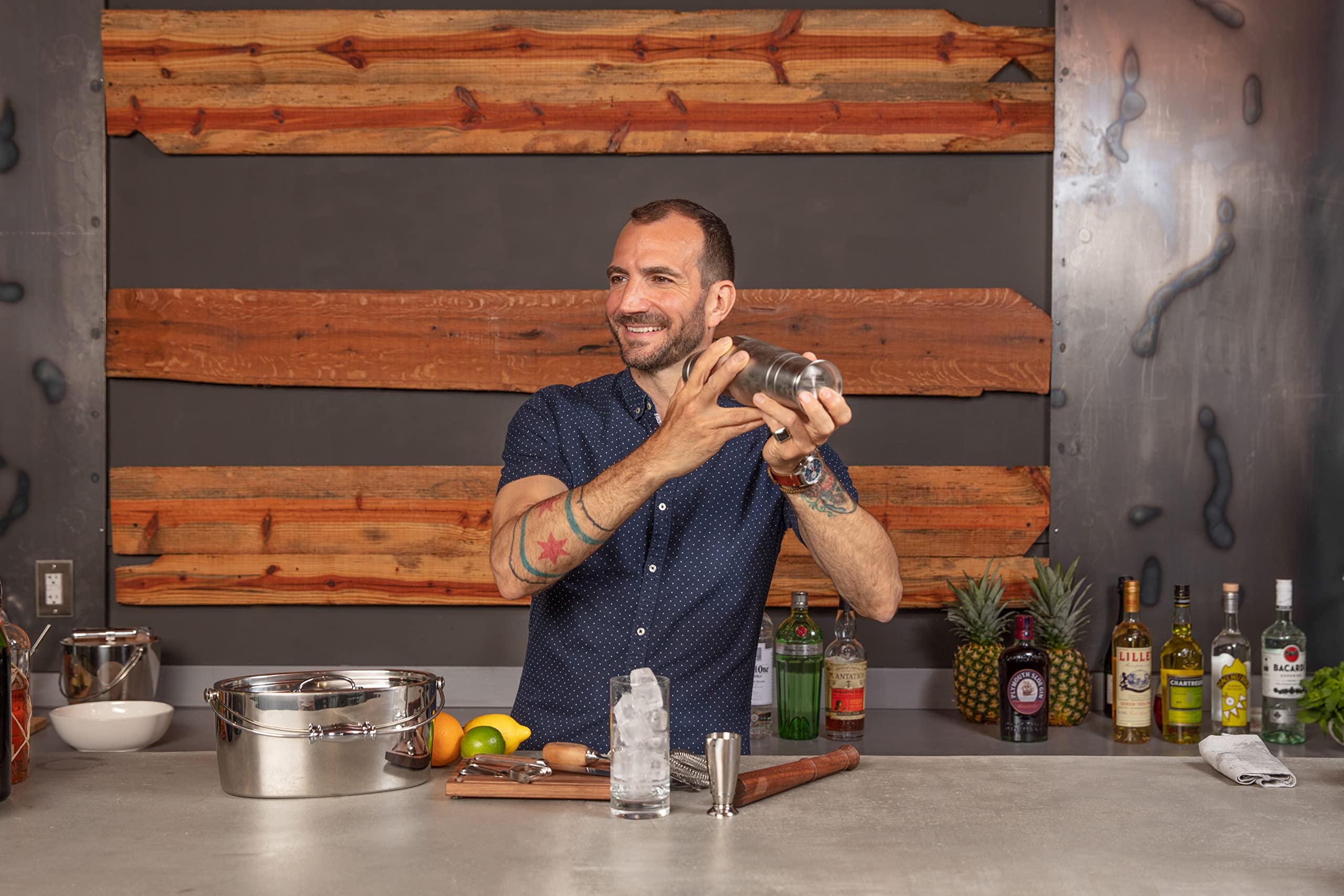Premium Fortessa Barware Boston Shaker Cocktail Set - 18/8 Stainless Steel Mixing Tins with Strainer & Jigger - Perfect for Home Bars, Professional Bartenders & Cocktail Enthusiasts (Great Gift for Mixologists)