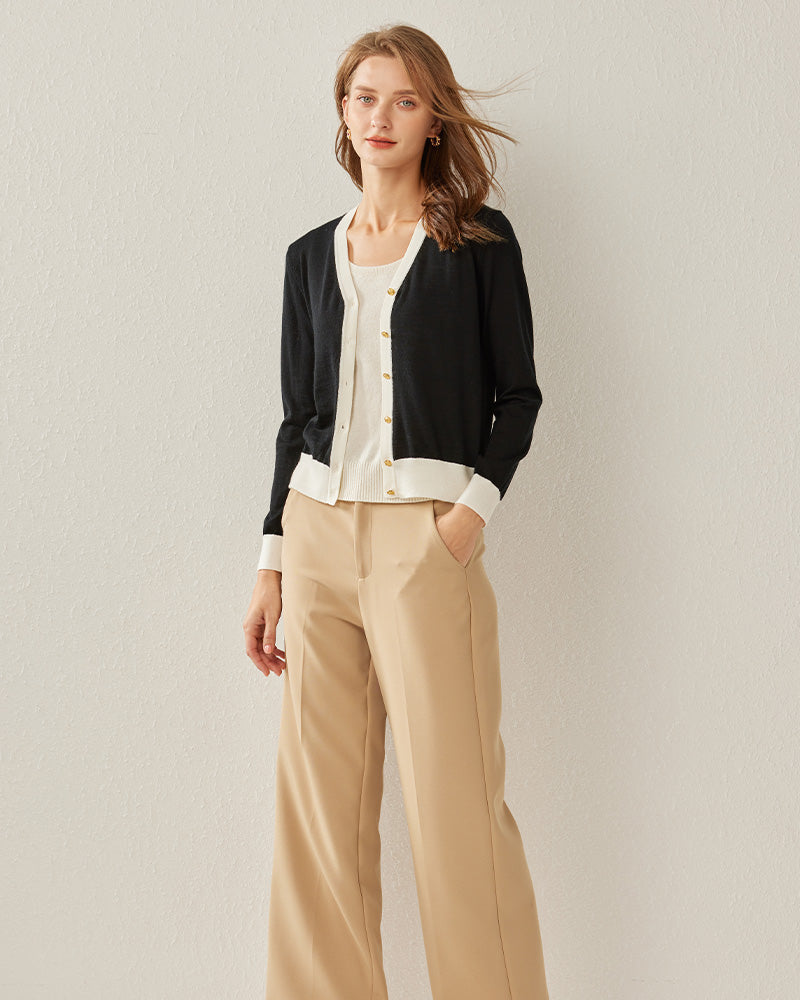 Women's Cropped Cozy Sweater Cardigan - Soft Knit Open Front Long Sleeve Top for Casual Outfits, Fall Layering & Coffee Dates