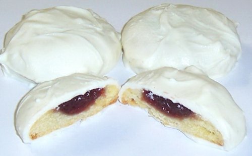 Scott's Cakes White Chocolate Covered Raspberry Butter Cookies - 1 Pound Fresh Baked Gourmet Cookies in Resealable Deli Container | Perfect for Gifts, Parties & Afternoon Tea