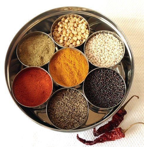 Premium Stainless Steel Masala Dabba with Transparent Lid - 7 Compartment Spice Box for Indian Cooking, Chefs & Home Kitchens - Perfect for Storing & Organizing Spices Like Turmeric, Cumin & Coriander