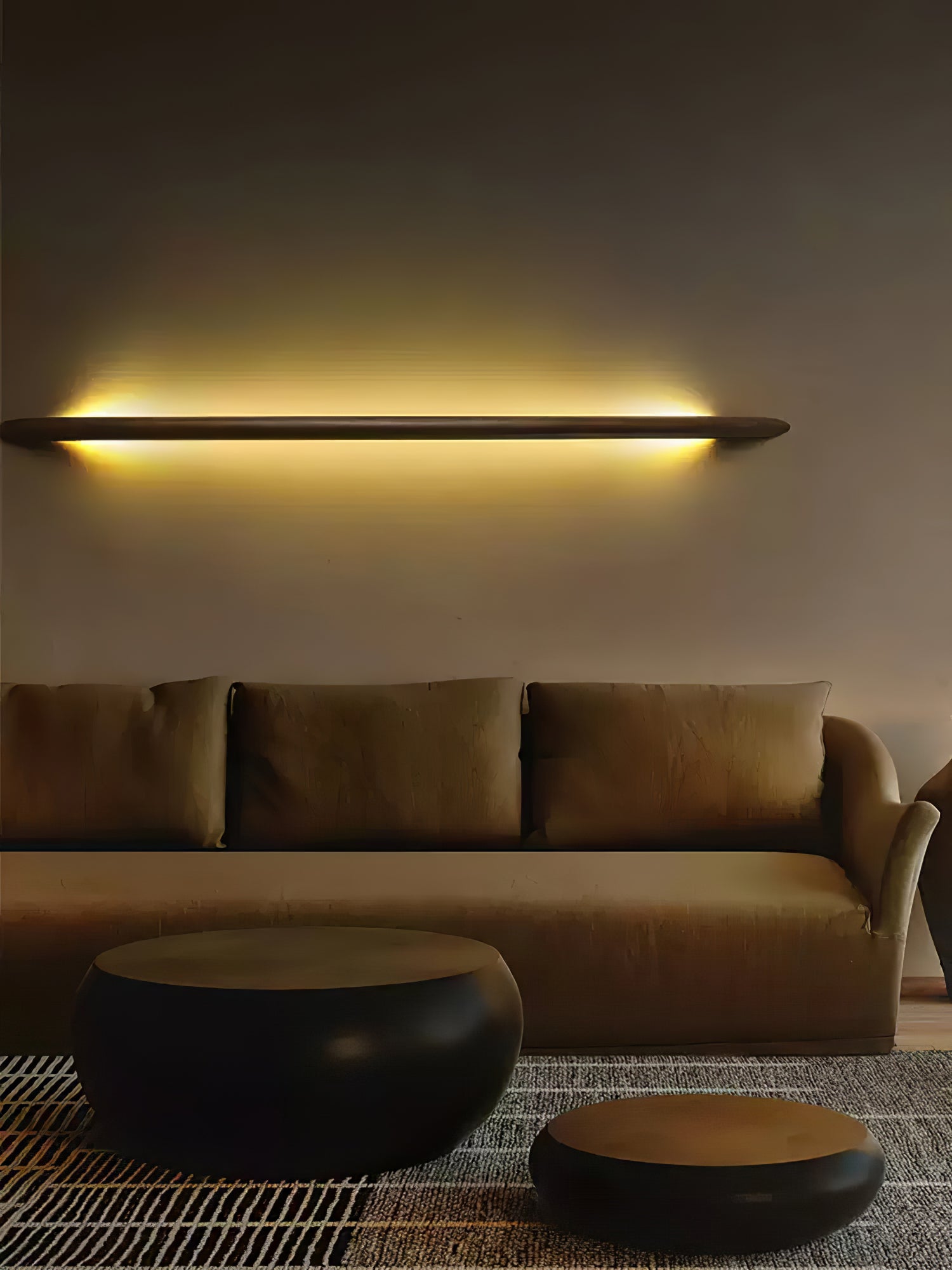 Modern Linea Wood Wall Light - Handcrafted Wooden Sconce with Warm LED Lighting - Perfect for Bedroom, Living Room, and Hallway Ambient Decor