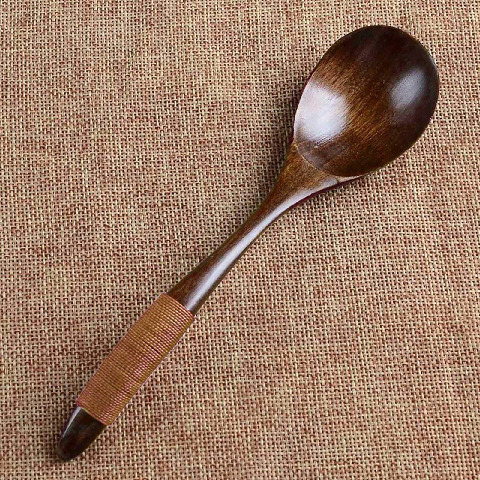 Natural Bamboo Wooden Spoon Set - 18X4cm Brown Kitchen Cooking Utensil for Soup, Tea, Catering & Baking | Eco-Friendly Kitchen Tool for Stirring, Serving & Measuring