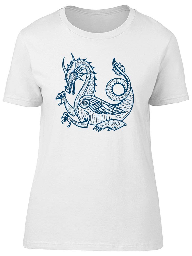 Dragon Folk Art Tee for Women - Casual & Festival Wear