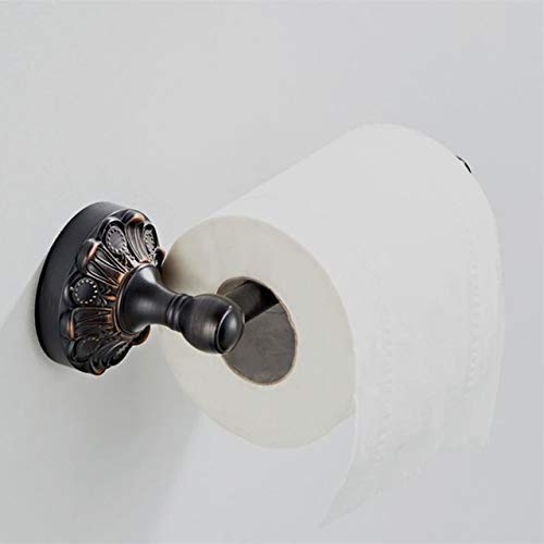 Luxury Vintage Brass Toilet Paper Holder - Wall Mounted Bathroom Tissue Roll Hanger - Elegant Black WC Paper Towel Holder for Modern & Classic Bathrooms - Perfect for Home, Hotel, and Office Use