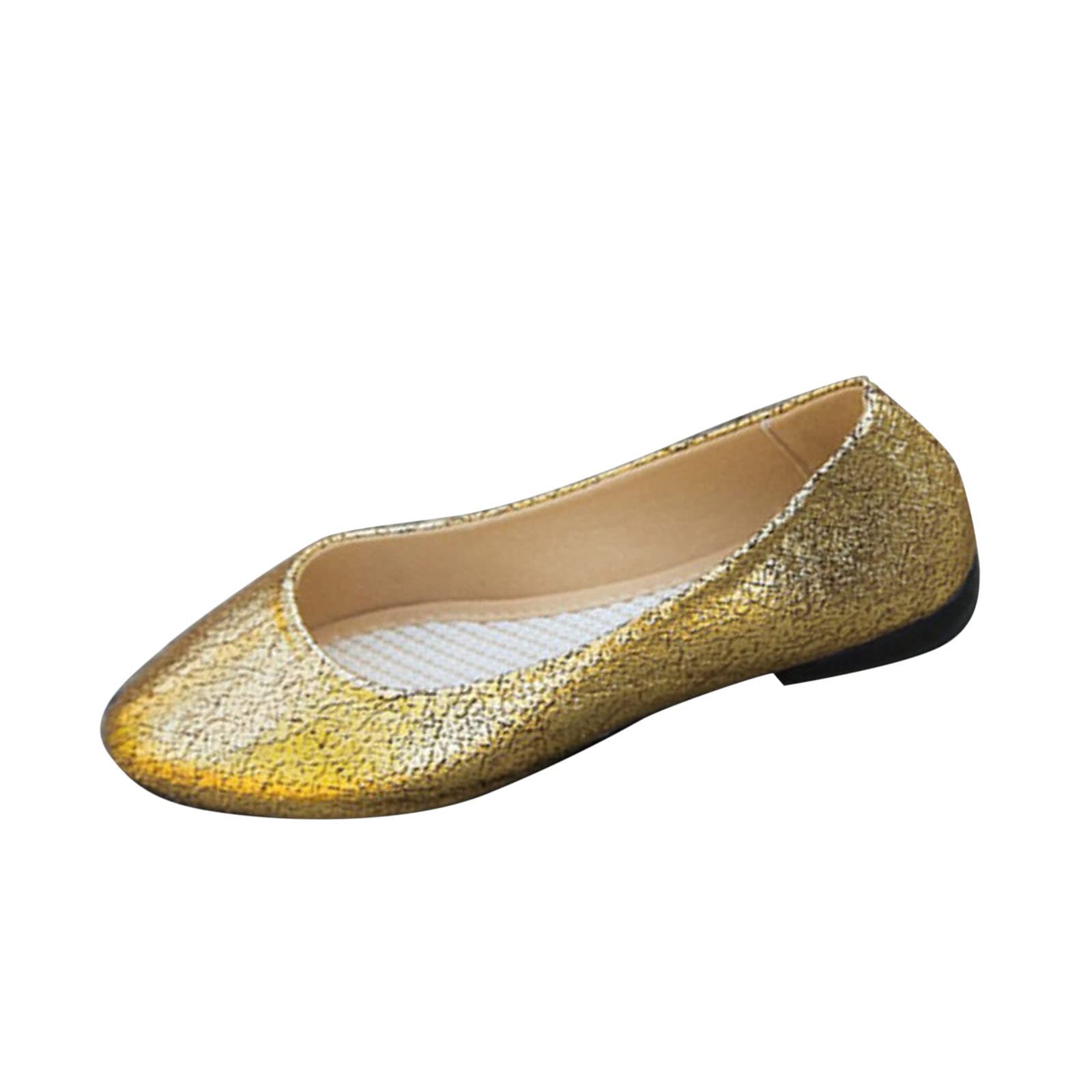 Women's Leopard Print Comfortable Flat Shoes - Dressy Casual Retro Style, Large Size 8.5, Gold Color | Perfect for Work, Date Night & Summer Water Activities
