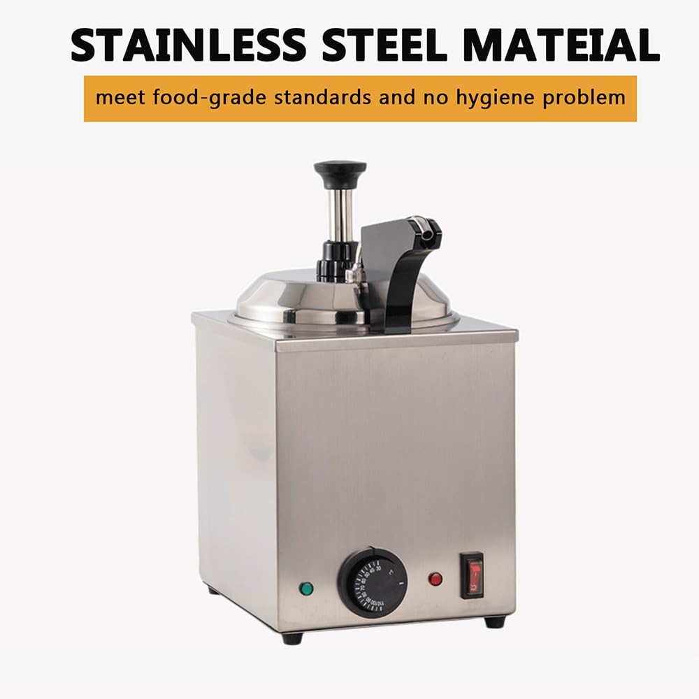 650W Stainless Steel Nacho Cheese Warmer & Dispenser - Commercial Grade Electric Cheese Melter for Restaurants, Cinemas, Game Day Snacks & Party Food Stations - Perfect for Nachos, Pretzels & Hot Dogs