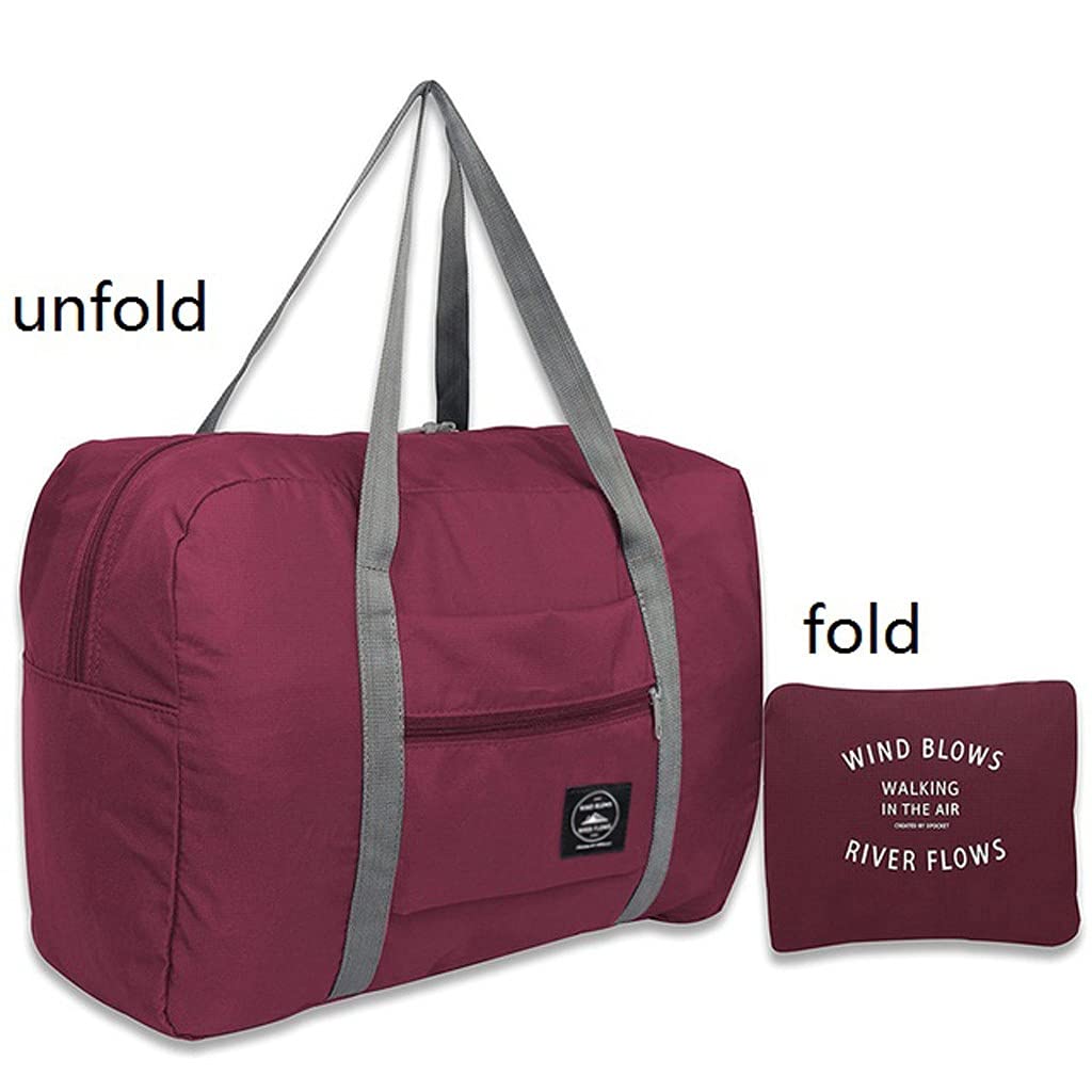 Foldable Expandable Travel Tote Bag for Women - Lightweight Weekender Carry On Flight Approved Gym Bag with Zipper | Perfect for Air Travel, Weekend Getaways & Workout Essentials