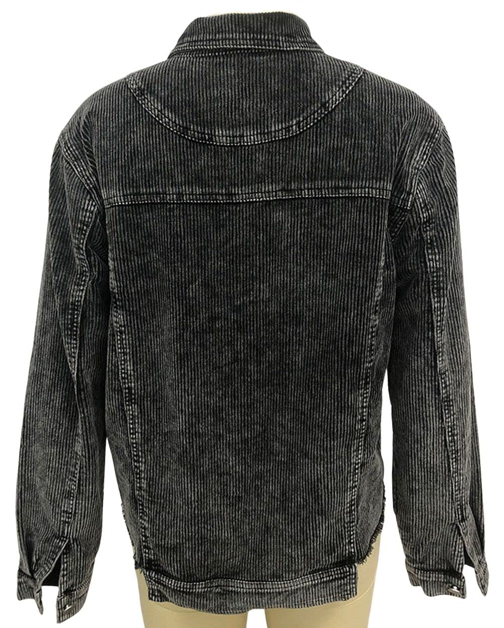 CHARTOU Women's Casual Corduroy Jacket - Ripped Frayed Button Down Short Coat for Fall & Winter | Perfect for Streetwear, Layering, and Everyday Outfits