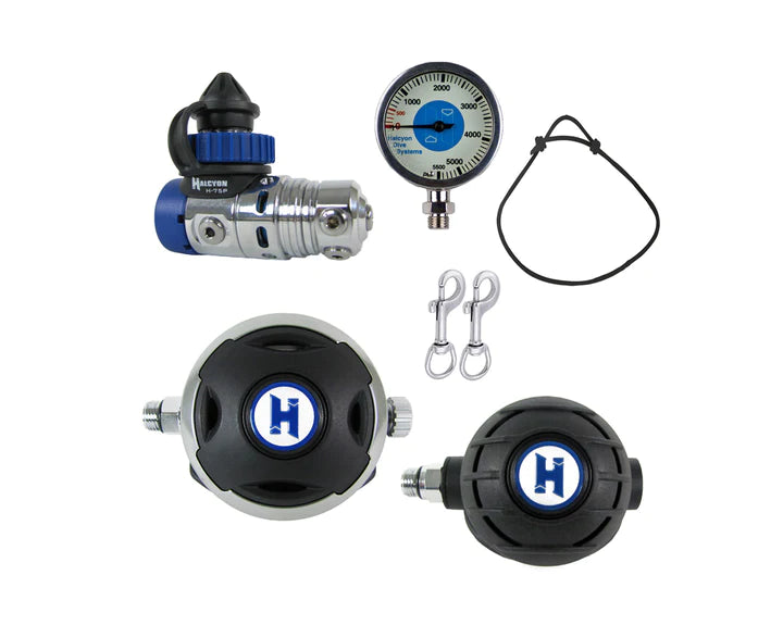Halcyon H 75P Single Cylinder Scuba Diving Regulator with Halo/Aura - Premium Dive Gear for Professional & Recreational Divers - Perfect for Deep Sea Exploration, Cave Diving & Underwater Photography