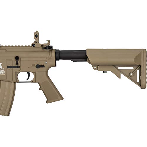Lancer Tactical M4 Gen 2 EVO AEG Airsoft Rifle - Low FPS 350, Tan Color | Perfect for CQB, Indoor Airsoft Games & Tactical Training