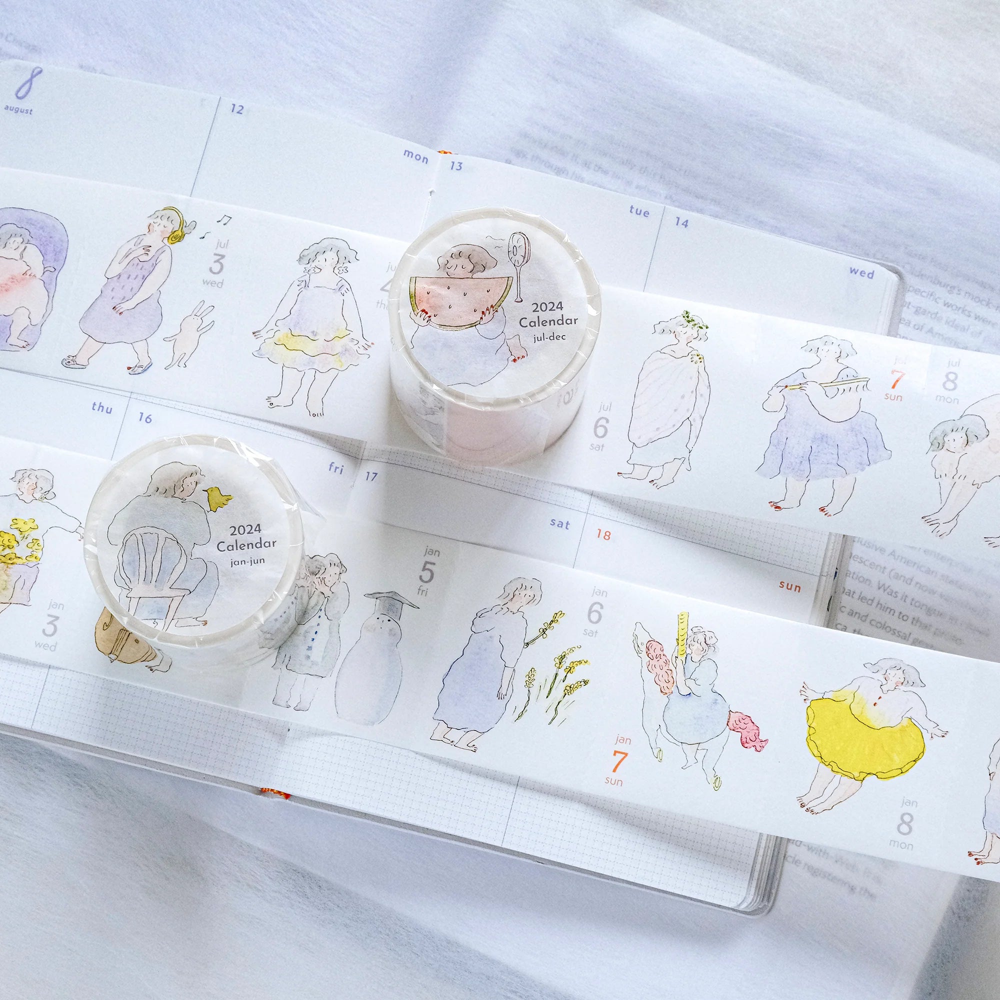 Dodolulu 2024 Washi Tape Set - 365 Days of Decorative Japanese Paper Tapes for Scrapbooking, Journaling, Bullet Planning & DIY Crafts - Perfect for Gift Wrapping, Home Decor & School Projects
