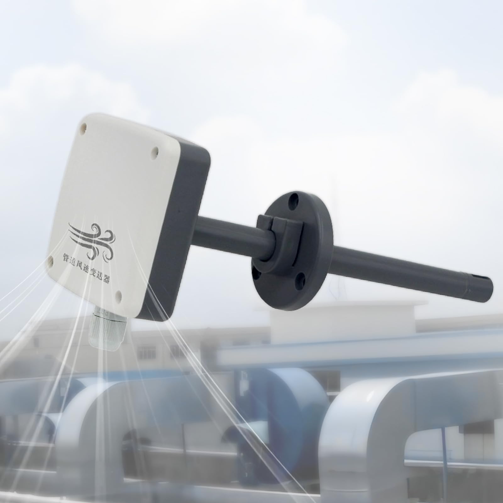 4-20mA Output 0-30m/s Duct Airflow Sensor - High Accuracy Air Velocity Transmitter for HVAC, Industrial Ventilation & Pipeline Monitoring Systems