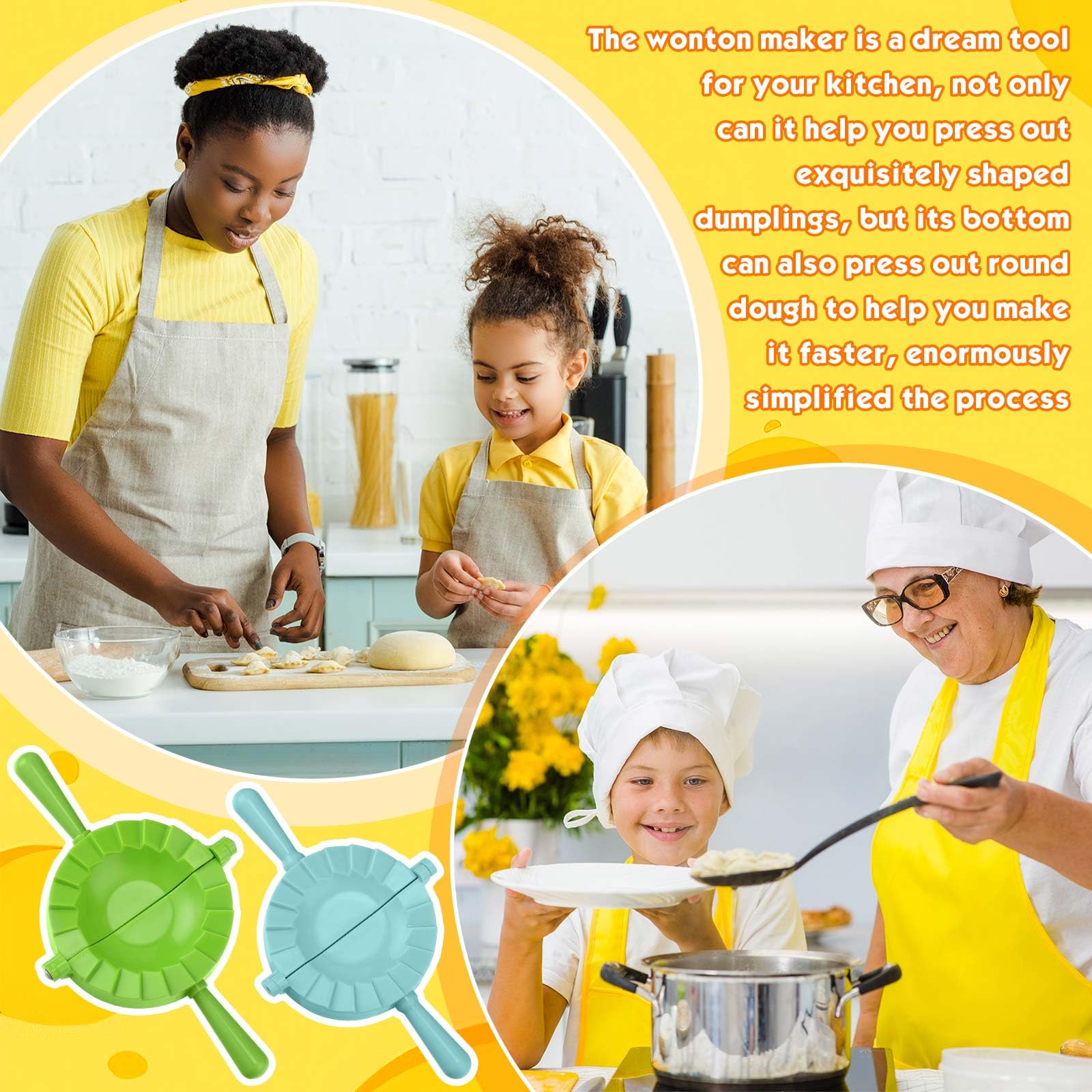 8-in-1 Plastic Dumpling Maker Kit - Multi-Size Empanada & Gyoza Press Mold Set for Homemade Dumplings, Wontons & Pastries - Perfect for Asian Cooking, Meal Prep & Family Fun