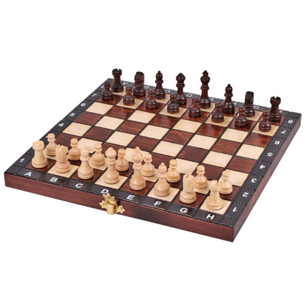 **Portable Wooden Chess Set - Handmade Solid Wood Folding Chessboard with International Chess Pieces for Kids & Students - Perfect for Travel, School, and Family Game Nights**
