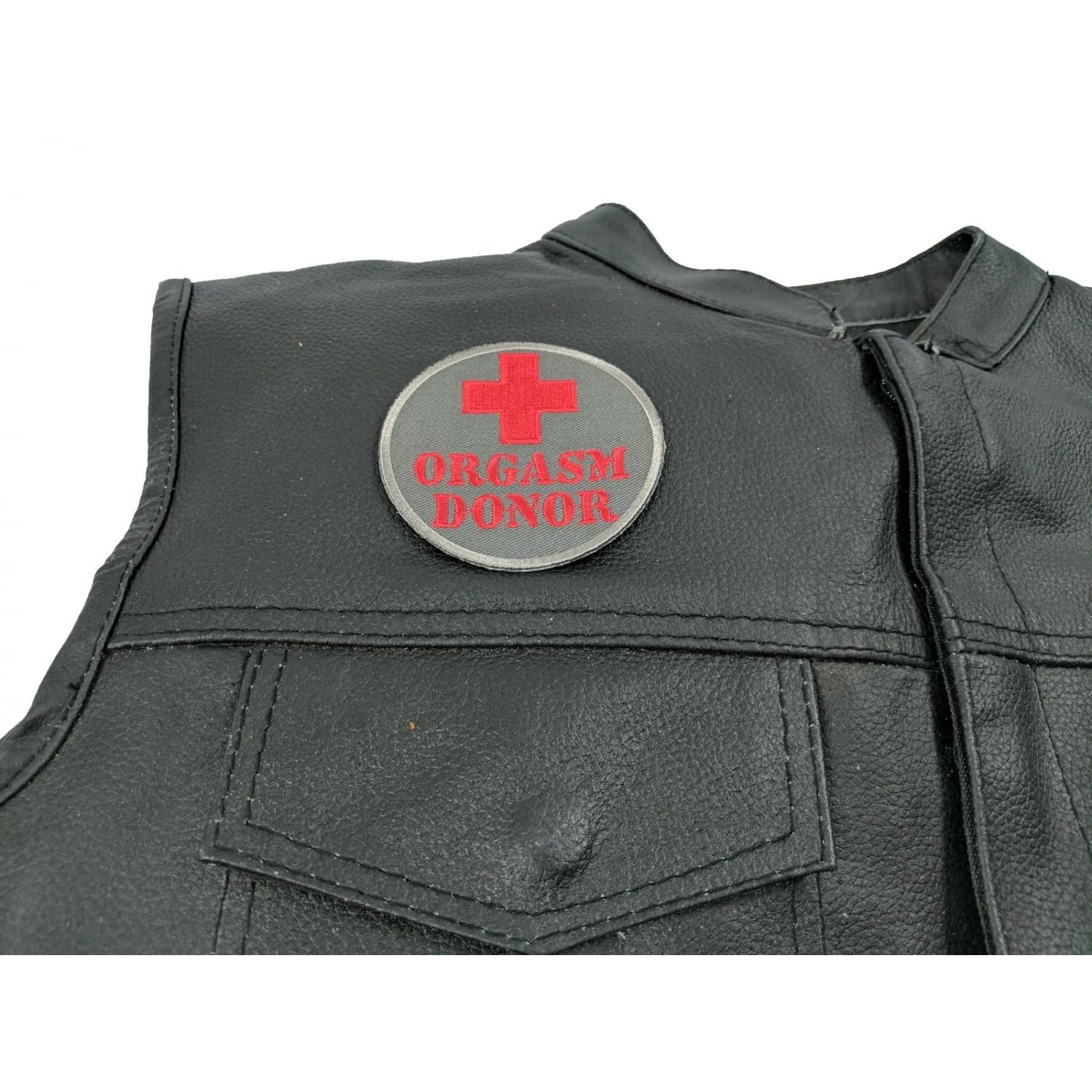 Orgasm Donor Embroidered Iron-On Patch - 3 Inch Funny Novelty Sew-On Applique for Jackets, Hats, Bags - Perfect for DIY Clothing & Accessories Customization