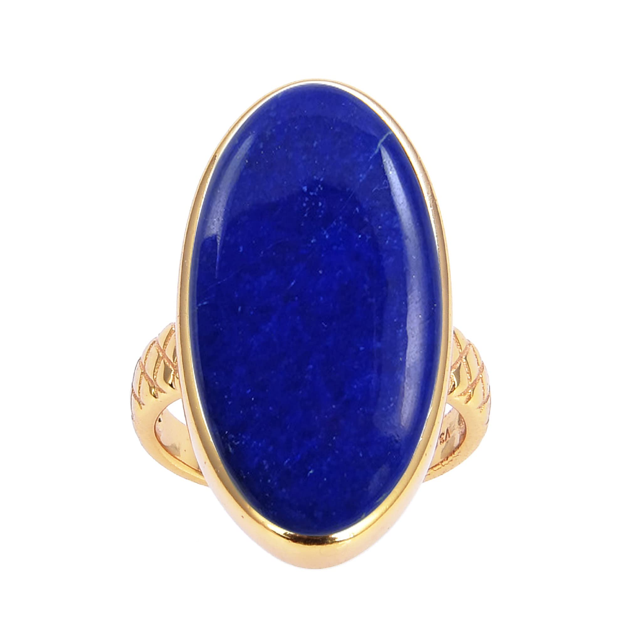 Vintage Lapis Lazuli Gold Over Sterling Silver Ring for Women - Elegant Bohemian Jewelry for Parties, Weddings & Gifts