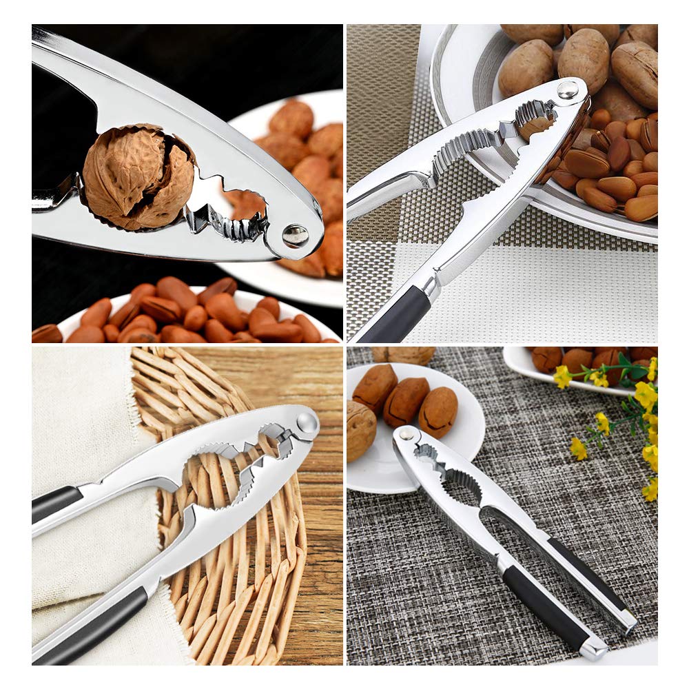 Premium Heavy Duty Metal Nut Cracker Tool - 17cm Walnut, Pecan, Chestnut & Shellfish Opener - Durable Kitchen Gadget for Almonds, Hazelnuts, Lobster & Crab - Perfect for Holiday Baking, Snacking & Seafood Feasts