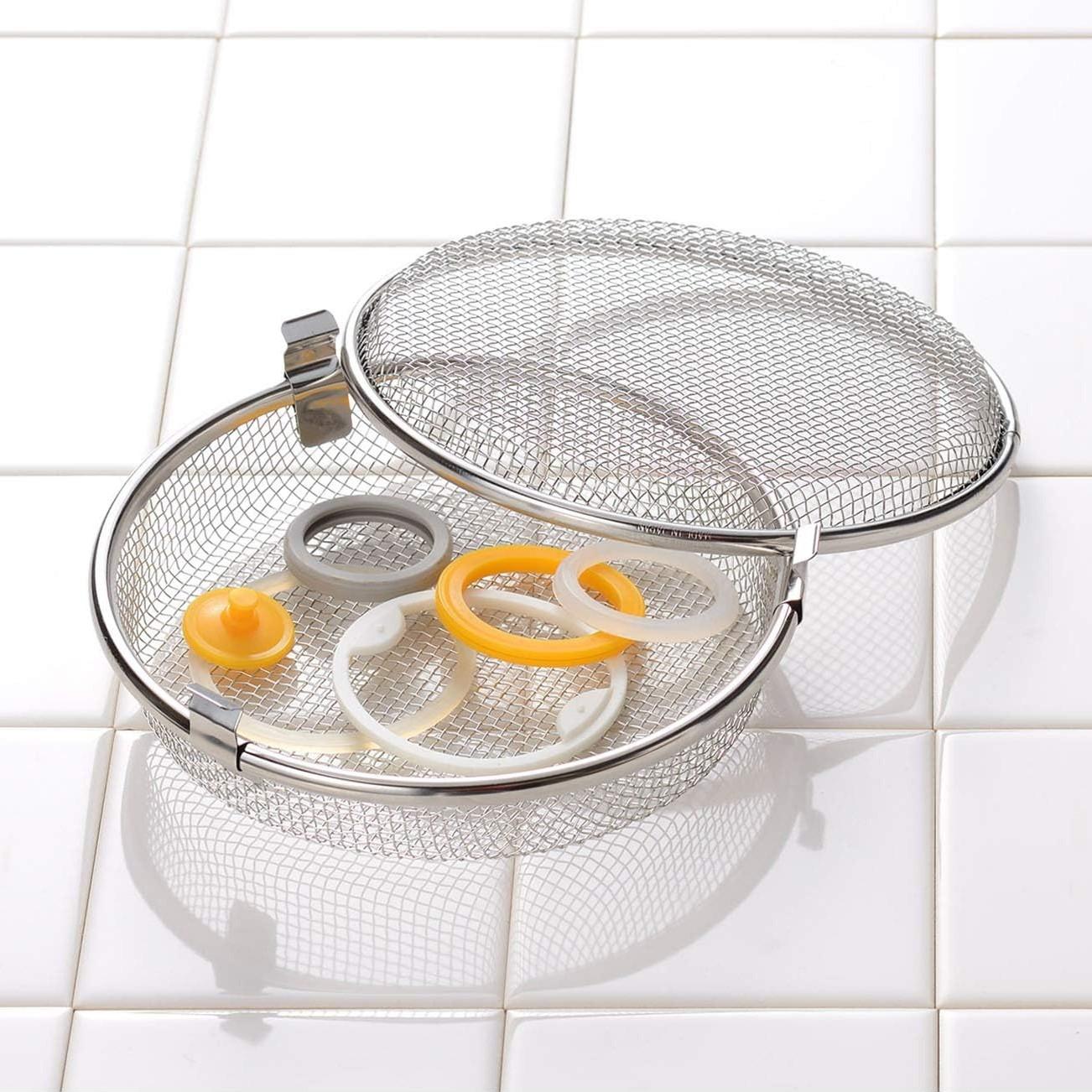 Leye Dishwasher Mesh Basket 17cm - Small Items Organizer for Utensils, Baby Bottles & Kitchen Tools - Perfect for Dishwasher Organization & Storage