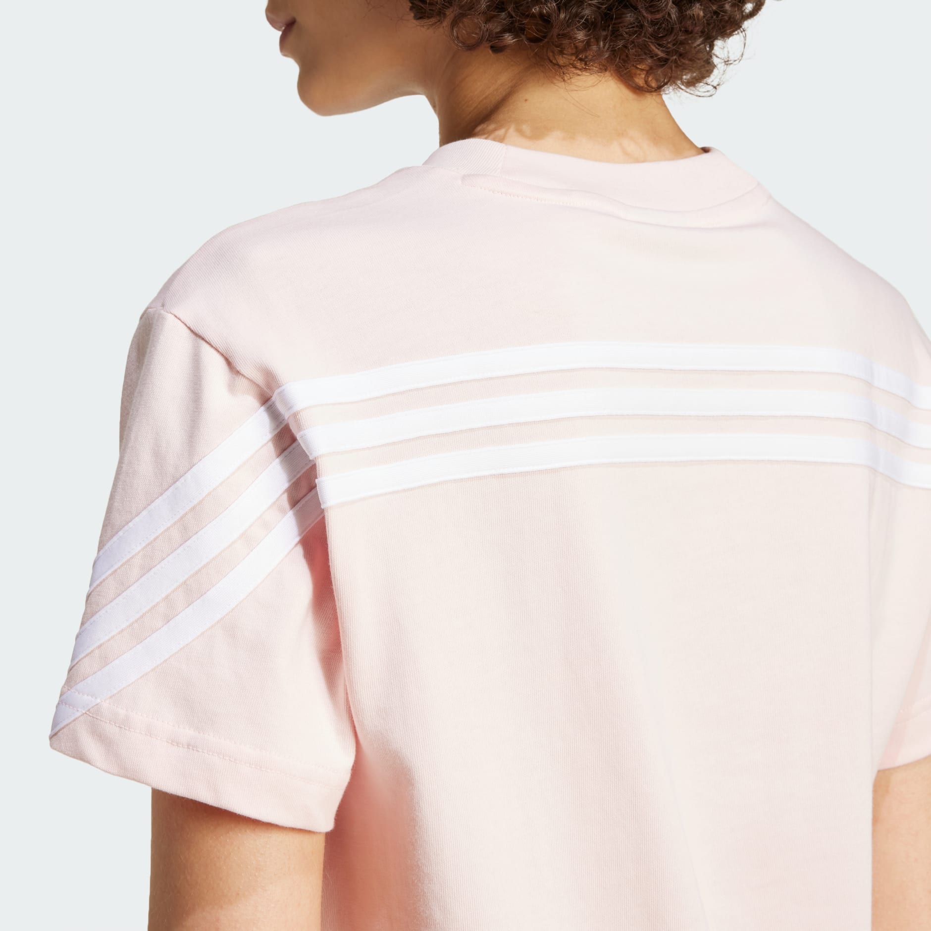 Adidas Women's Future Icons 3 Stripes Pink T-Shirt - Soft Cotton Casual Tee for Workout, Gym & Everyday Wear