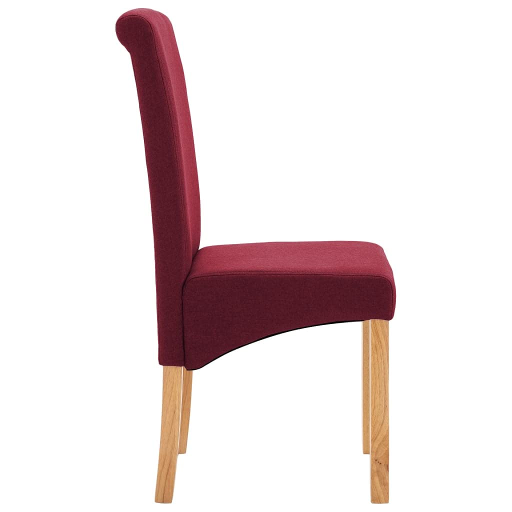 CHARMMA 2-Piece Red Fabric Dining Chairs Set - Modern Comfortable Kitchen & Dining Room Seating for Home, Restaurant, or Cafe