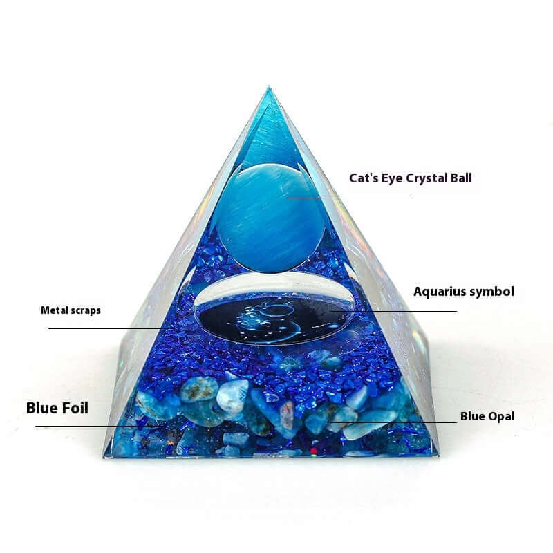 Handmade Zodiac Pyramid Crystal Decor - Feng Shui Home & Office Ornament | Perfect for Meditation, Gift Giving & Spiritual Spaces (A6655)