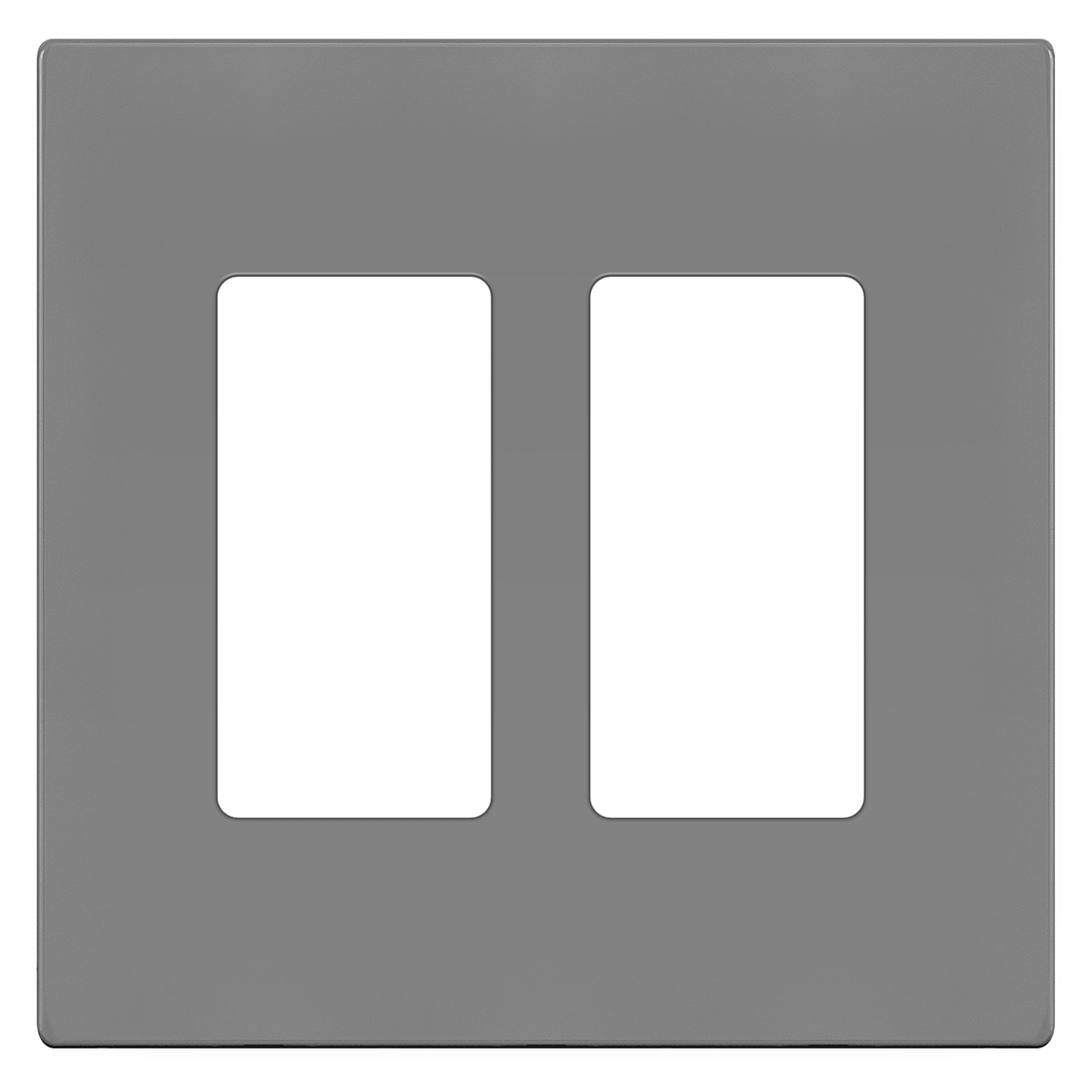 ENERLITES Screwless Decorator Wall Plates - Child Safe Outlet Covers, Glossy Finish, Medium Size 2-Gang (4.88