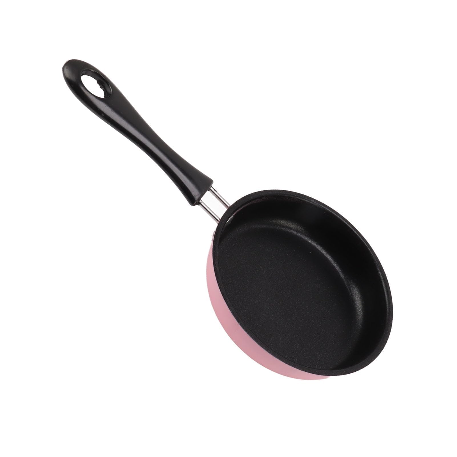 5 Inch Mini Nonstick Stainless Steel Egg Frying Pan - Induction Compatible Round Omelet Skillet with Ergonomic Handle (Pink) - Perfect for Breakfast, Camping & Small Kitchen Cooking