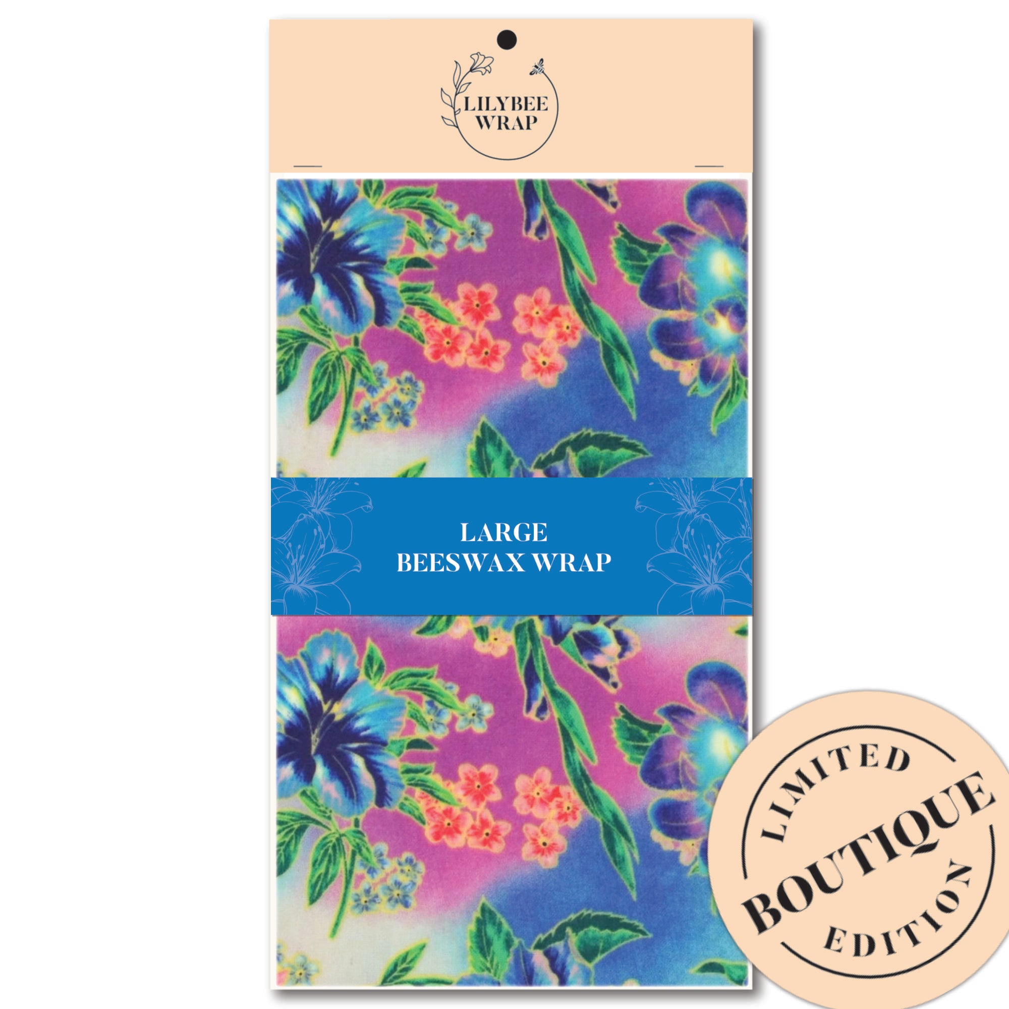 Eco-Friendly Large Beeswax Food Wrap - Reusable Sustainable Alternative to Plastic Wrap for Fresh Food Storage & Lunch Packing
