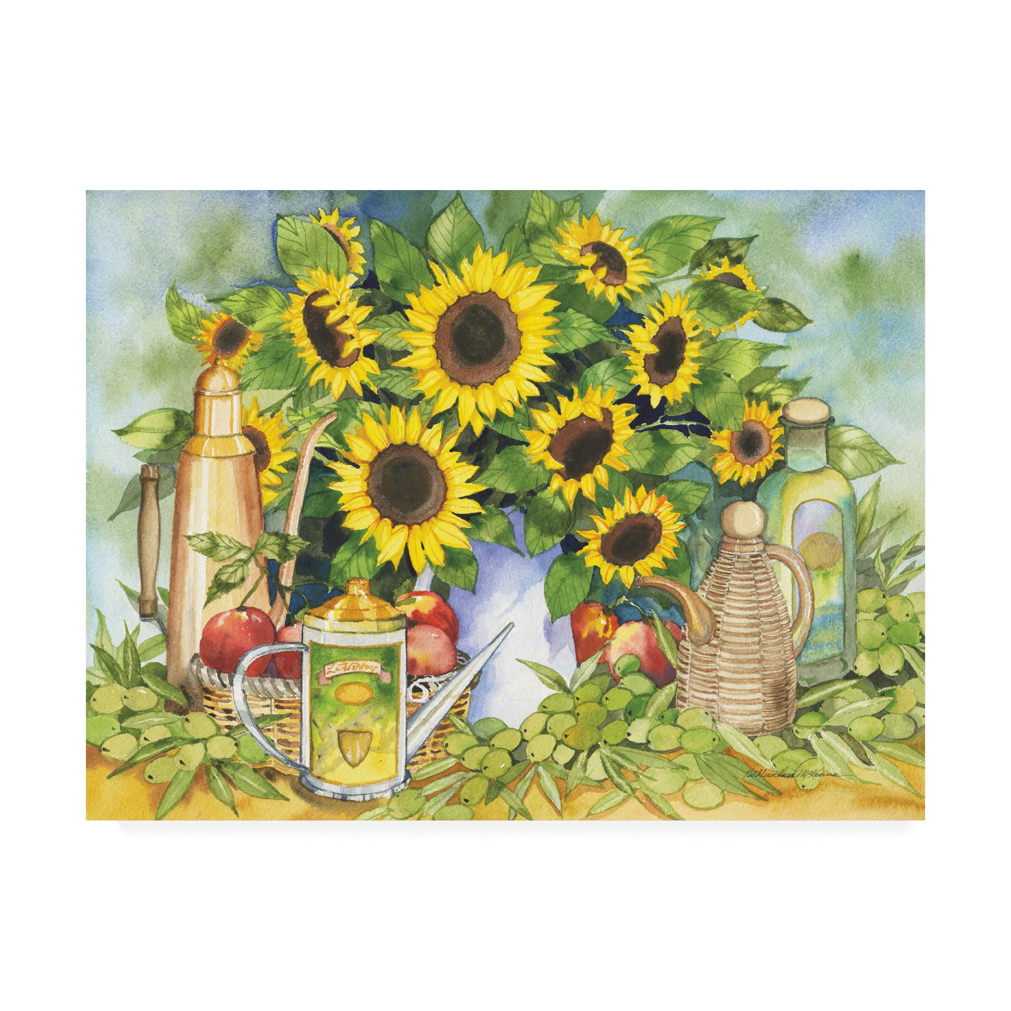 Trademark Fine Art Tuscan Day by Kathleen Parr McKenna - 35x47 Inch Framed Canvas Wall Art - Perfect for Living Room, Bedroom & Office Decor