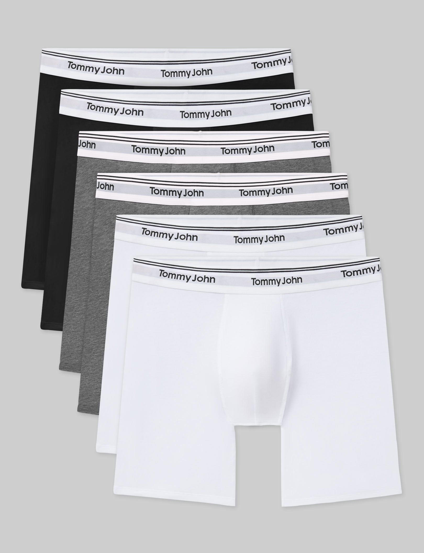 Premium Cotton Mid-Length Boxer Briefs (6-Pack) - Soft Breathable Men's Underwear for All-Day Comfort - Ideal for Workout, Travel & Everyday Wear