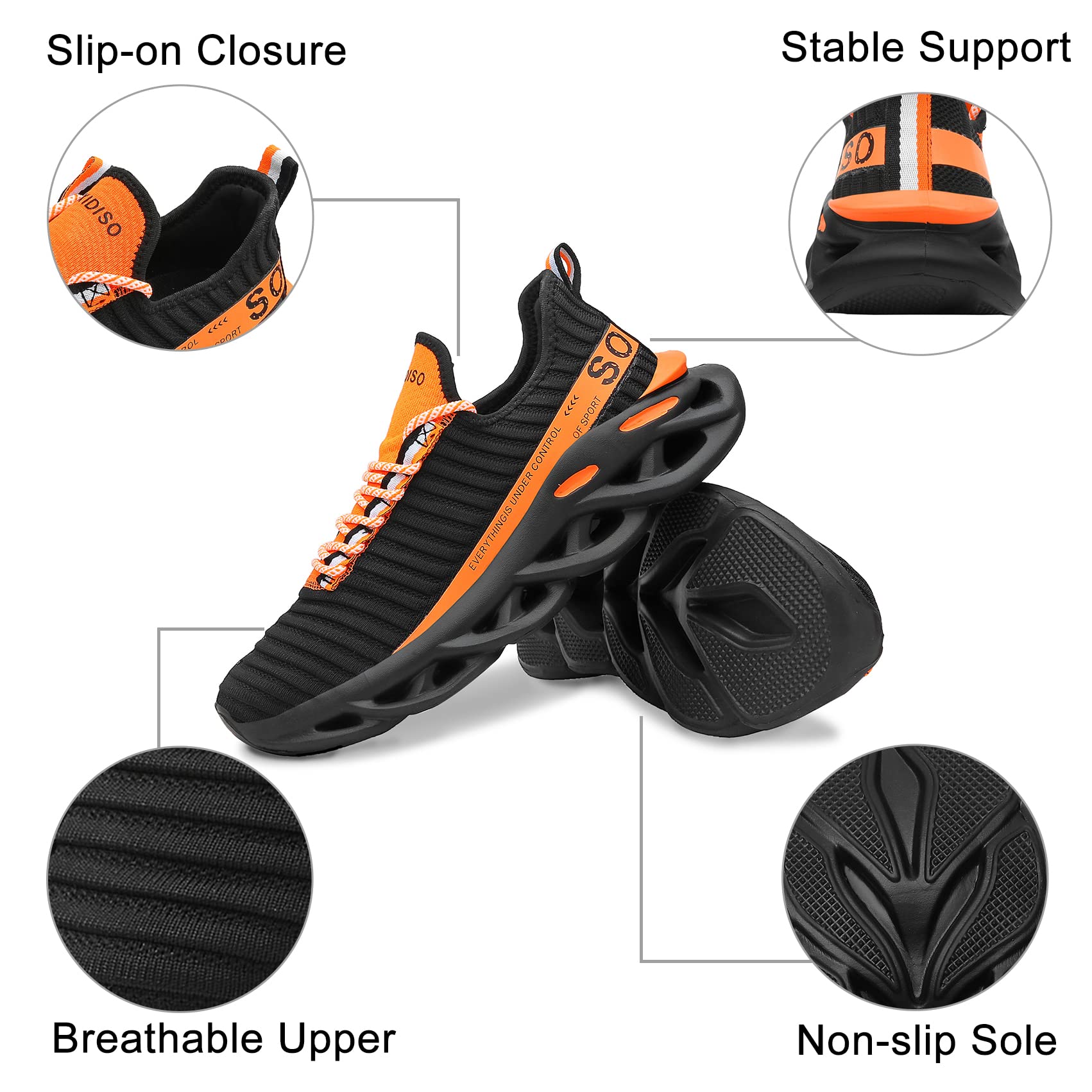 Men's Lightweight Walking & Running Shoes - Breathable Slip-On Tennis Sneakers for Gym, Workout & Casual Wear | Perfect for Jogging, Training & Everyday Comfort