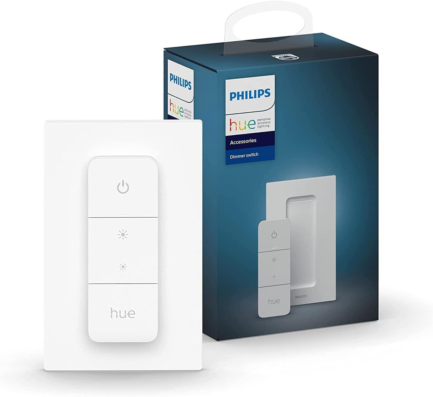 Philips Hue Smart Wireless Dimmer Switch V2 - No Installation Required | Works Exclusively with Philips Hue Lights | Perfect for Indoor Home Lighting in Living Room & Bedroom | Smart Home Lighting Control