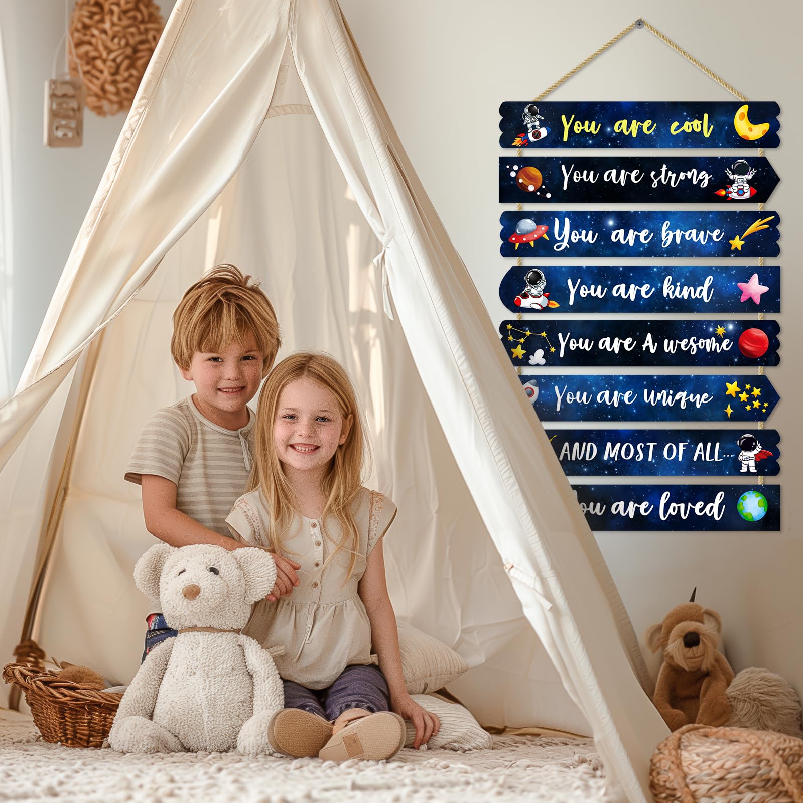 Boys Room Decor - Boho Rainbow Unicorn Wall Art for Kids & Teens | Nursery & Bedroom Decor