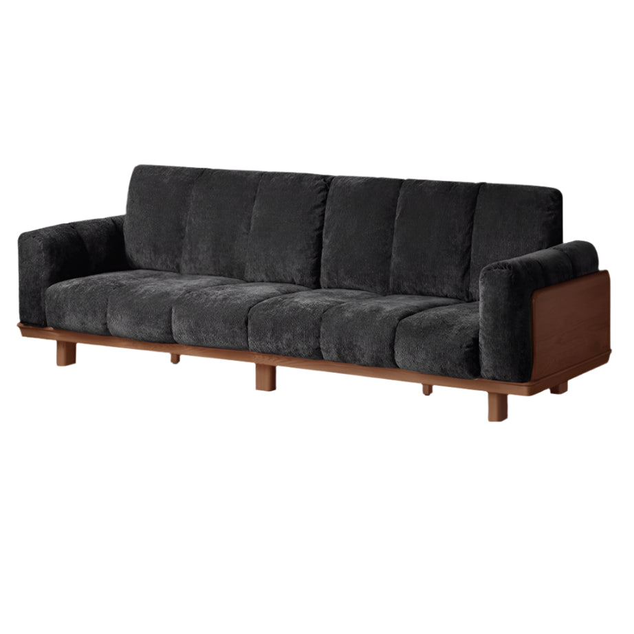 117.3x35.4x36.2 inch / 298x90x92 cm / walnut color / ash sofa chenille dark black