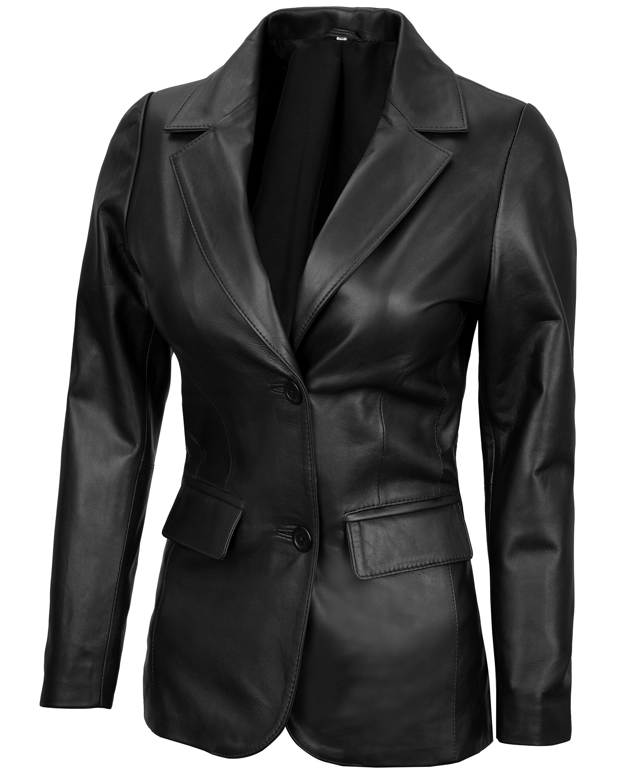 Genuine Lambskin Leather Blazers for Women - Business Casual Blazer Jackets - Premium Women's Office Wear & Evening Outfits