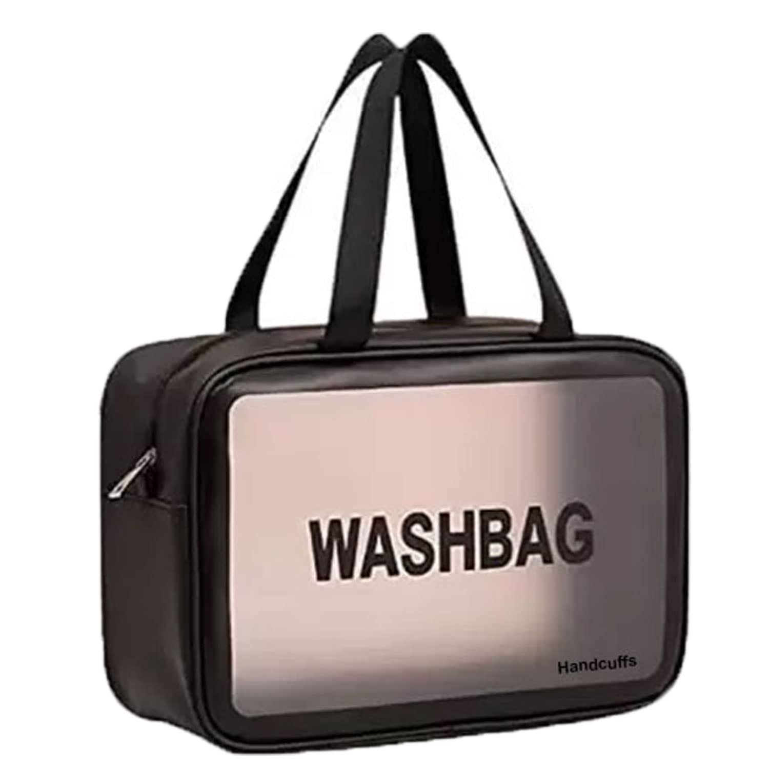 Premium Handcuffs Wash Bag Organizer for Men & Women - Large Capacity Toiletry & Cosmetic Travel Bag (Black, 20 MM) - Perfect for Travel, Gym, and Daily Essentials Storage