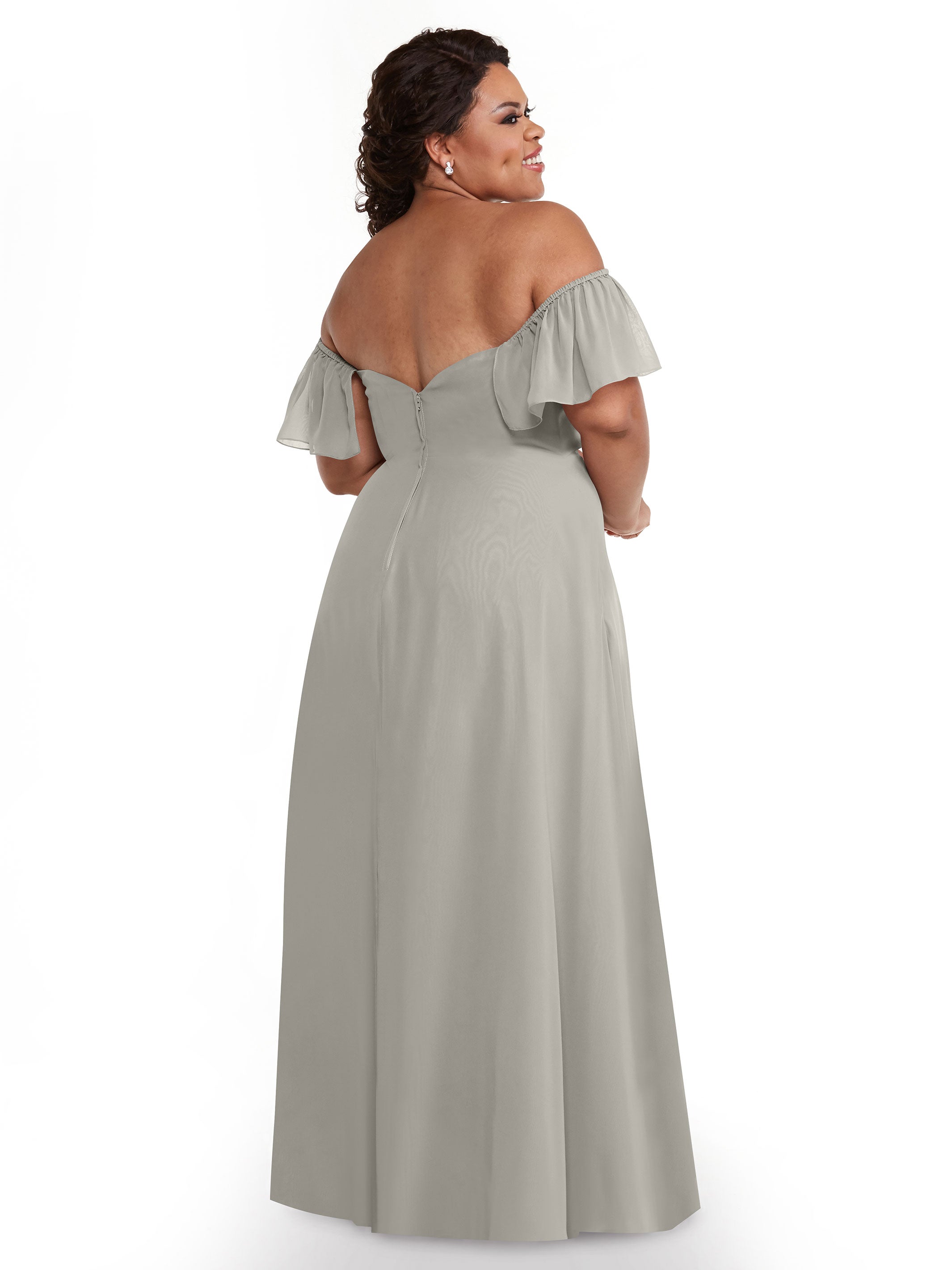 Elegant A-Line Off-The-Shoulder Chiffon Bridesmaid Dress with Pockets - Perfect for Weddings, Parties & Formal Events (Style: ALT2)